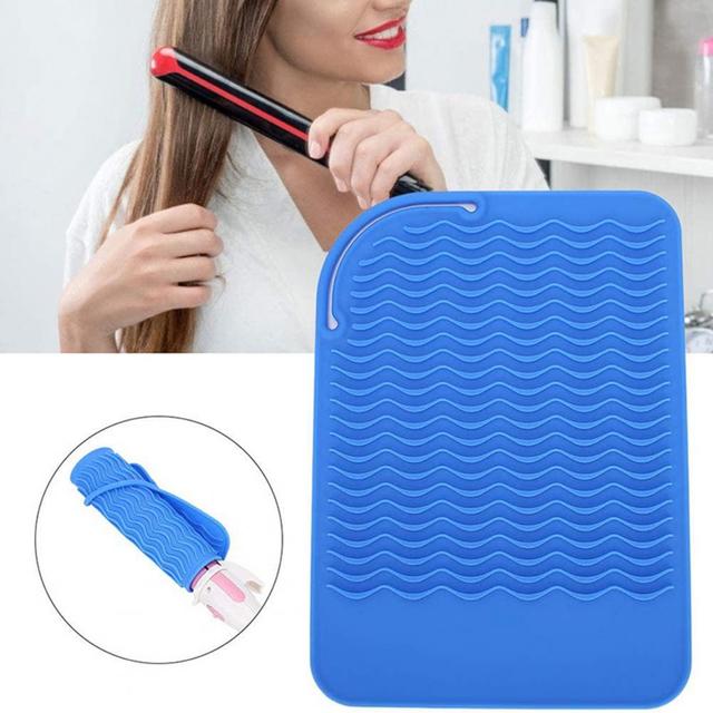 Silicone Heat Resistant Mat Pouch for Curling Iron Hair